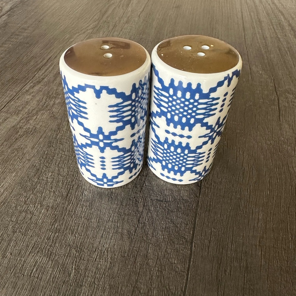 Threshold | Blue and White Patterned salt and pepper Shakers